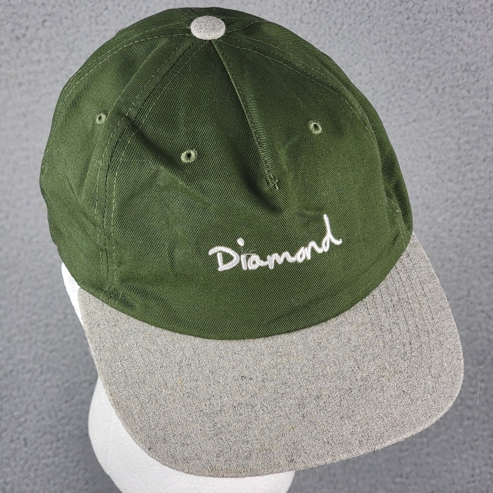 Diamond Supply Co Hat Men OS Green Snapback Cotton Canvas Adjustable Cap